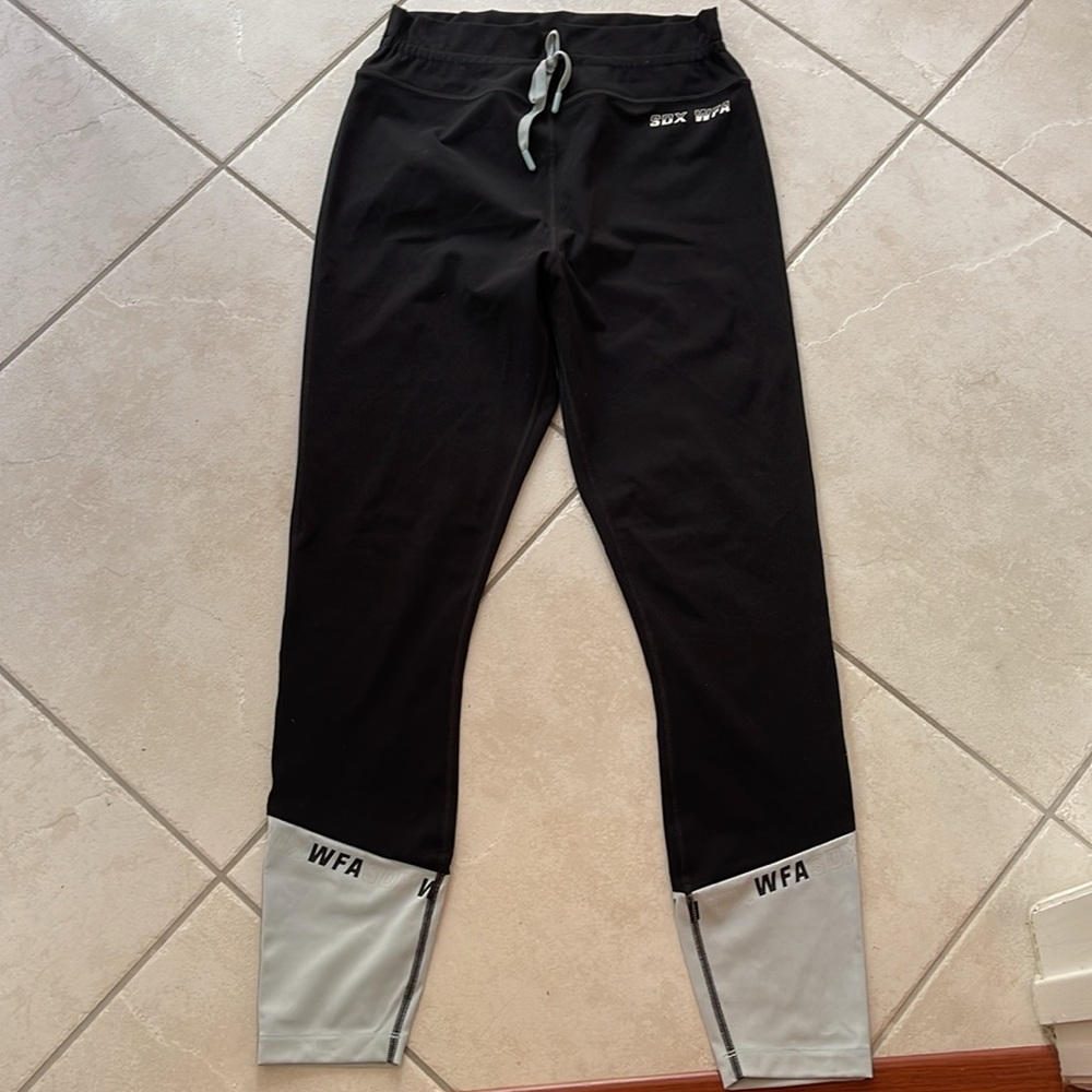 White Fox Boutique Black Leggings with Gray Accent